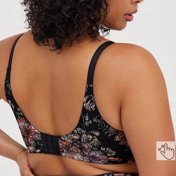 Torrid NWT Lightly Lined Everyday Wire-Free Bra Floral 360° Back Smoothing 40DDD - Picture 3 of 11